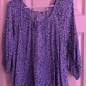 Blue with black white pink design